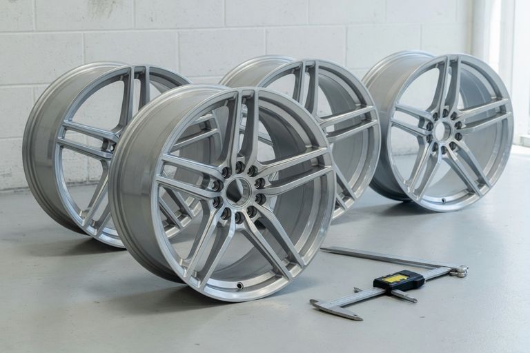 Felgi aluminiowe z USA na warsztacie, pomiar offsetu i import do Polski